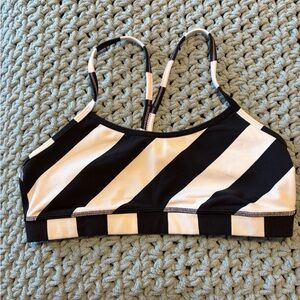 Lululemon Athletica Black and White Striped Bra circa 2015